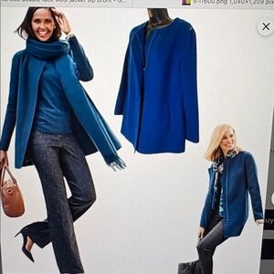 Talbots Size 2X Double Faced Wool Blend (90% wool) Zip Front Jacket